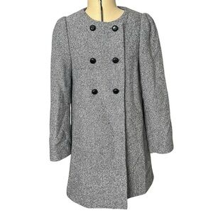 Zara Basic Grey Tweed coat size L